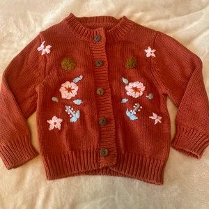 18M knit floral sweater button up 🌸 worn 2x!!